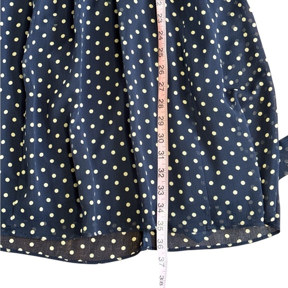 MSK Petite Navy Blue Polka Dot Tie Waist Dress Size 4P - Picture 9 of 9